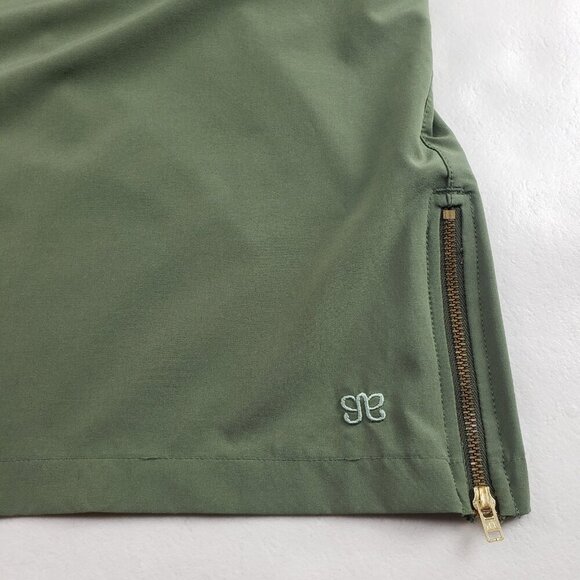 Albion Going Places Drawstring Dress Women Medium Green Cap Sleeve Pockets Nylon - Picture 5 of 12